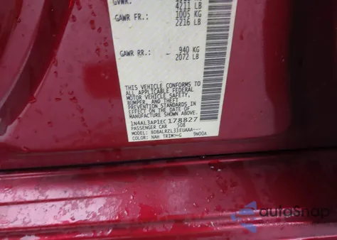 2014 Nissan Altima 2.5/2.5 S/2.5 Sl/2.5 Sv from USA, damaged, VIN 1N4AL3AP1EC178827